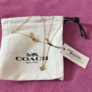 NWT Coach heart necklace